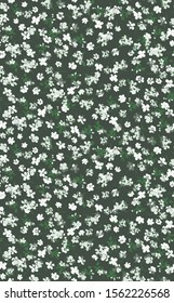 Seamless Tiny Floral Pattern Fashionable Colors Endless Design Vector