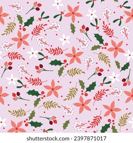 Pequeño Patrón Floral Implacable Colores De Moda Vector De Diseño Infinito