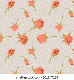 seamless tiny floral pattern on a gray background