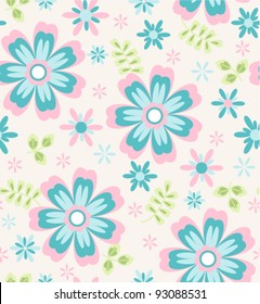 seamless tiny floral pattern on green background