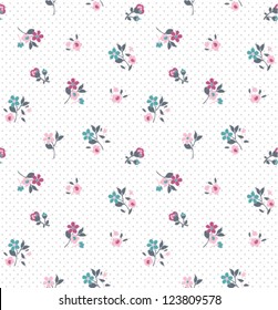 seamless tiny flower background vector pattern