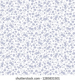 Seamless Tiny Flower Pattern With White Background