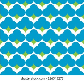 Seamless tiny flower tree background pattern