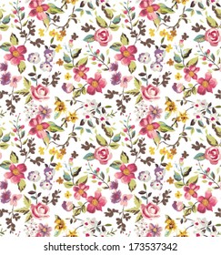 seamless tiny flowers,floral vector pattern background