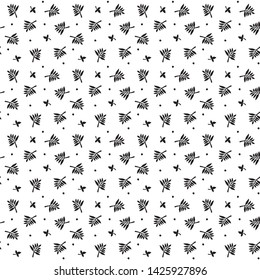 Seamless Tiny Leaves Pattern With White Background