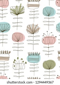 Seamless tiny pattern. Floral vector textura