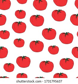 Fondo de tomate sin mar. Tomate rojo brillante.