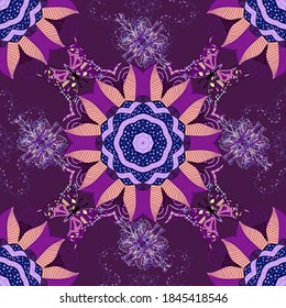 Seamless Tony fabric pattern. Cute Floral pattern in the small flower. Fashionable fabric pattern. Vector illustration.