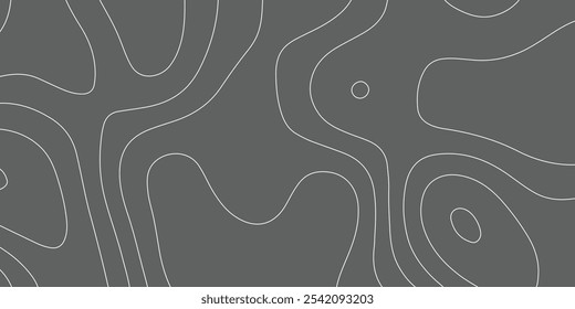 Seamless topographic contour lines. Modern minimalist design with wavy patterns and smooth curves.