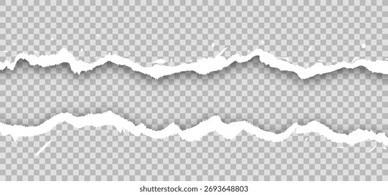 Textura de borde de papel rasgado sin fisuras con efecto de sombra realista. Diseño de borde de papel rasgado para Plantillas de fondo, Anuncio o póster.