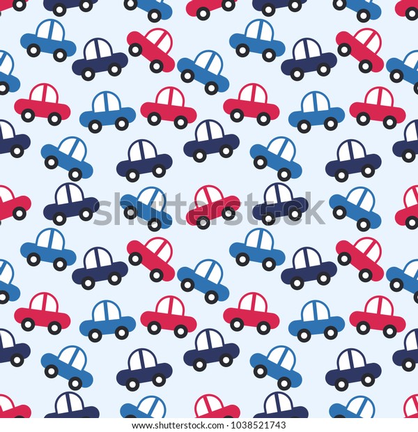 seamless toy car\
pattern vector\
illustration