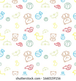 seamless toys vector for background, textile, etc