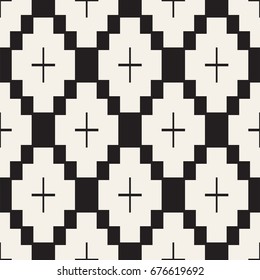 Seamless tracery pattern. Repeated stylized lattice. Symmetric geometric abstract wallpaper. Trellis ethnic motif. Vector illustration