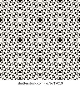 Seamless tracery pattern. Repeated stylized lattice. Symmetric geometric abstract wallpaper. Trellis ethnic motif. Vector illustration