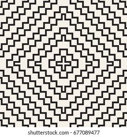 Seamless tracery pattern. Repeated stylized lattice. Symmetric geometric abstract wallpaper. Trellis ethnic motif. Vector illustration