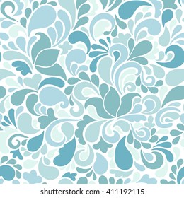 Seamless tracery pattern. Vector ornament. Floral turquoise pattern. Tracery background. Abstract ornament. Ornamental seamless pattern.