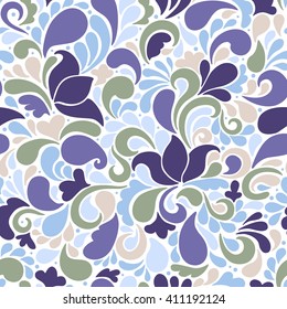 Seamless tracery pattern. Vector ornament. Violet floral pattern. Tracery background. Abstract ornament. Ornamental seamless pattern.