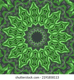 Seamless tracery tile mehndi design. Ethnic ornament, colorful doodle symmetry texture. Folk traditional spiritual tribal design