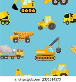 seamless tractor illustration for textile svg