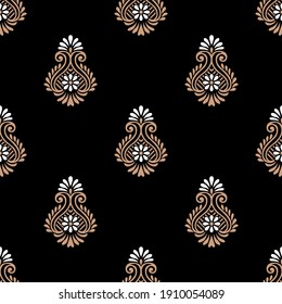 Seamless traditional Asian damask pattern design