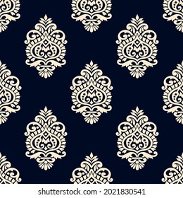 Seamless traditional Asian damask pattern design