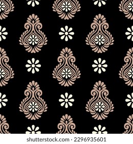 Seamless traditional Asian damask pattern design