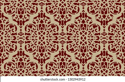 Seamless traditional asian ornamental motive, japanese, chinese or korean and more. Geometric pattern with repeating elements. Elegant luxury tiled design, best for print fabric or papper and more.