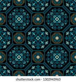 Seamless traditional asian ornamental motive, japanese, chinese or korean and more. Geometric pattern with repeating elements. Elegant luxury tiled design, best for print fabric or papper and more.