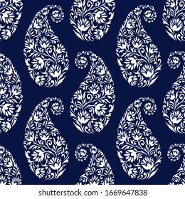 Seamless traditional Asian paisley pattern