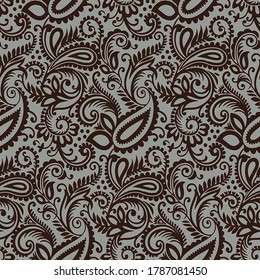 Seamless traditional Asian paisley pattern