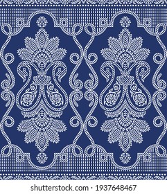 Seamless traditional Asian paisley pattern design