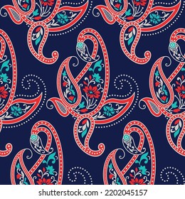 Seamless traditional asian paisley pattern design