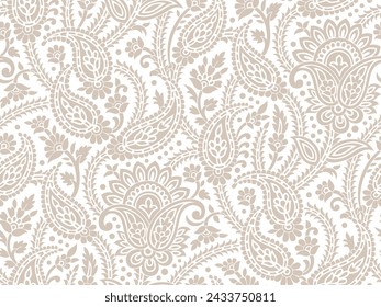 Seamless traditional Asian paisley pattern design