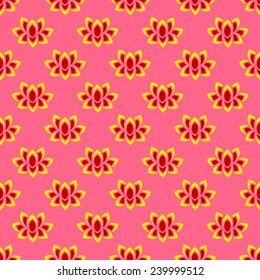Seamless traditional Asian pattern: lotuses. Symbolizes harmony and enlightenment.