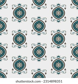 Seamless traditional asian peacock pattern design. Vintage background
