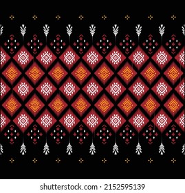 Seamless traditional traditional background pattern, oriental ethnic or folk fabric pattern for tapestry, wallpaper, clothing, batik wrapping, cloth, embroidery style, vector illustration.