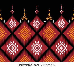 Seamless traditional traditional background pattern, oriental ethnic or folk fabric pattern for tapestry, wallpaper, clothing, batik wrapping, cloth, embroidery style, vector illustration.