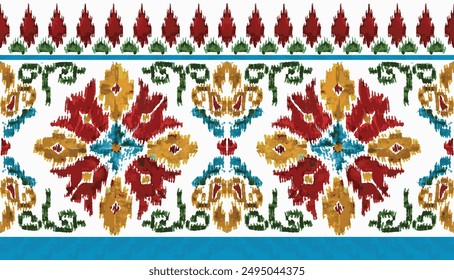 Seamless Traditional  Border Design. traditional mughal artwork embroidery border design and decorative ornaments for textile print on fabric.
