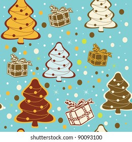 Seamless traditional christmas background. Colorful vector illustration