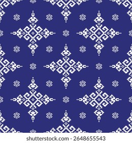 Seamless Traditional Cross-Stitch Pattern – Ethnic Folk Embroidery Textile Background