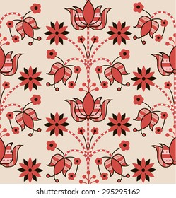 Seamless traditional floral folk pattern - ethnic background