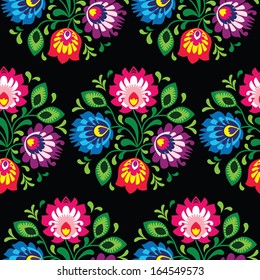 Seamless traditional floral polish pattern - ethnic background 
