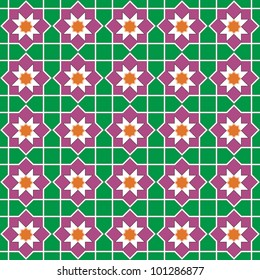 Seamless traditional floral vector islamic ornament - girih, texture