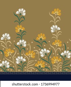 seamless traditional flower border pattern