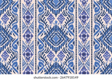 Seamless traditional ikat pattern with earthy tones in geometric and tribal-inspired design. Ideal for textiles, wallpapers, and ethnic-themed projects.