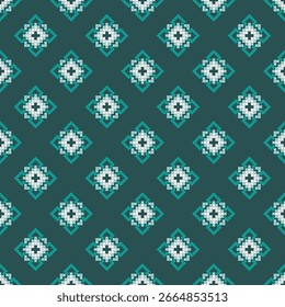 Seamless traditional ikat pattern in geometric and tribal-inspired design. Ideal for textiles, wallpapers, and ethnic-themed projects.