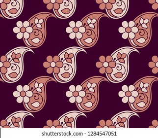 Seamless traditional indian paisley pattern