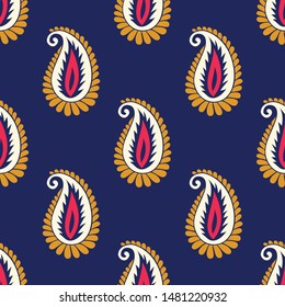 Seamless traditional indian paisley pattern