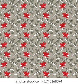 seamless traditional indian paisley pattern on background