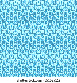 seamless Traditional japanese seigaiha ocean wave pattern